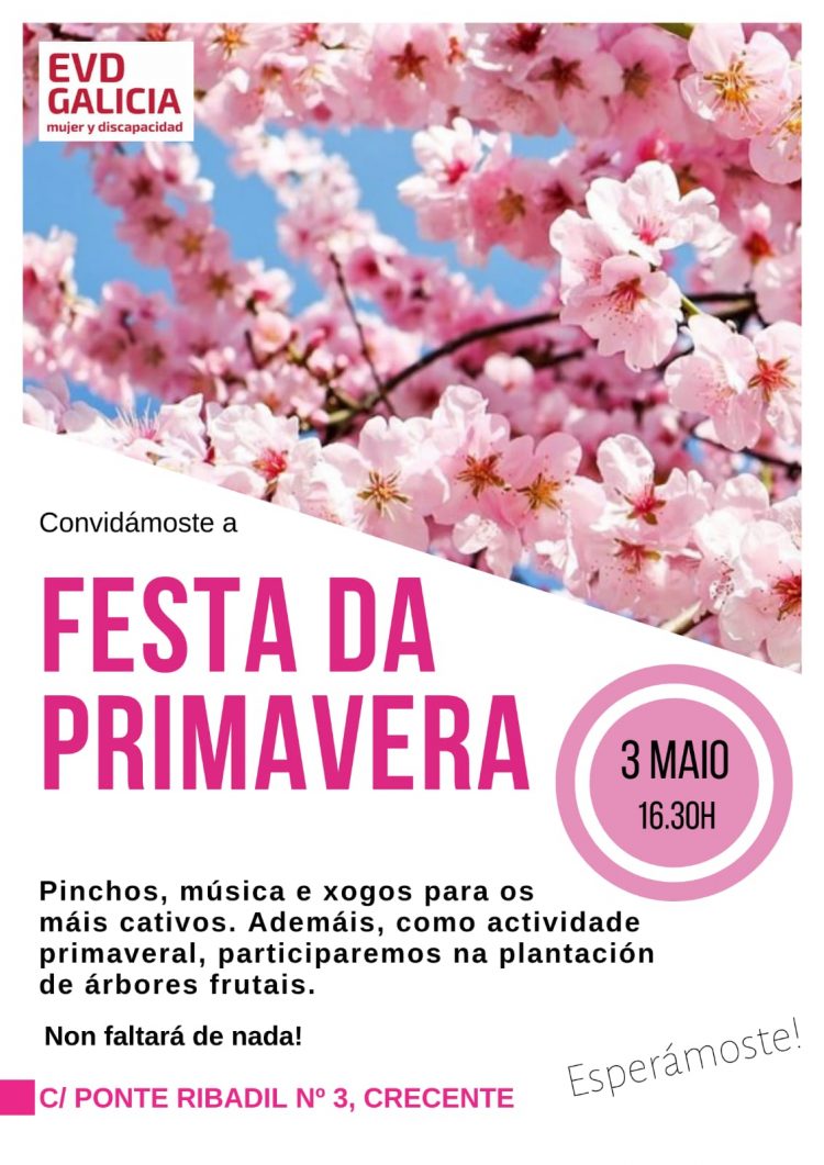 Cartel Fiesta de la Primavera en EVD Galicia Crecente